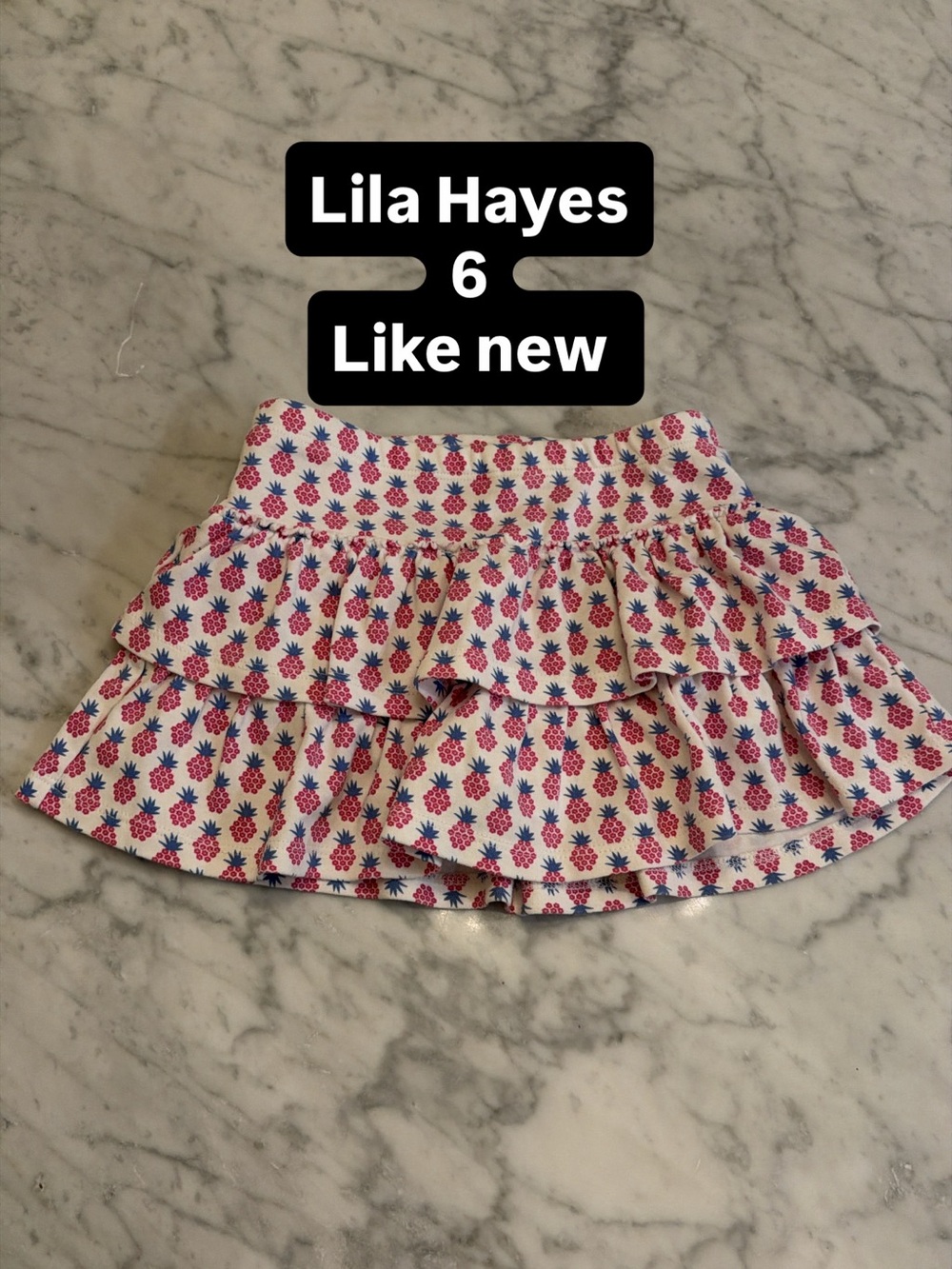 Lila Hayes Girls' Pink Pineapple Ruffle Skirt - Size 6